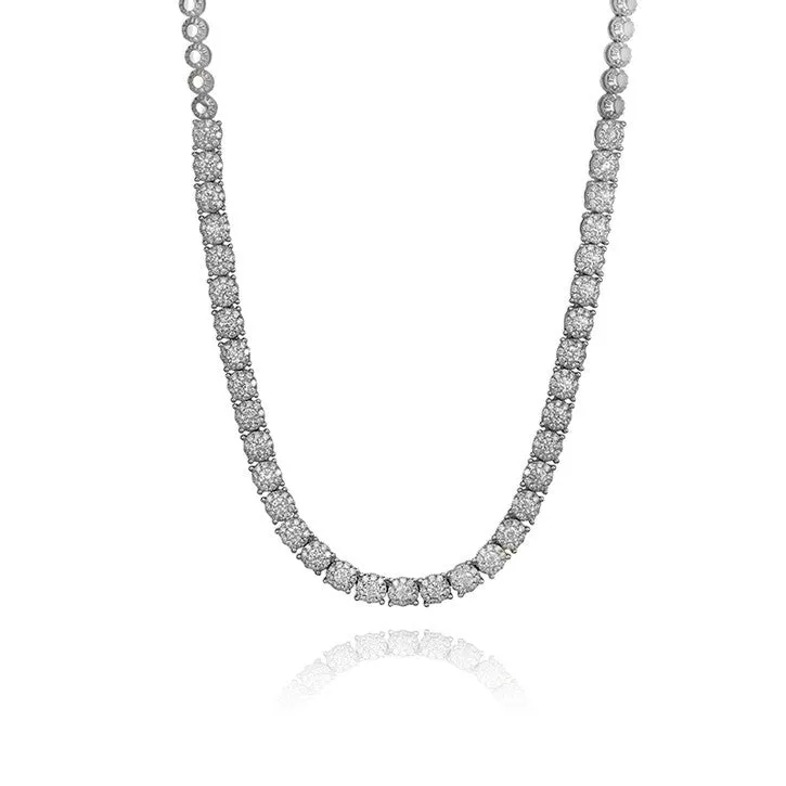 14K White Gold Diamond Tennis Necklace