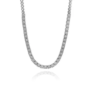 14K White Gold Diamond Tennis Necklace