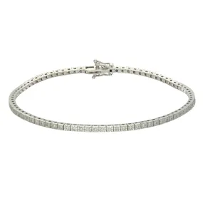 18ct White Gold Diamond Tennis Bracelet - 0.60ct