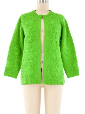 1960's Green Knit Cardigan