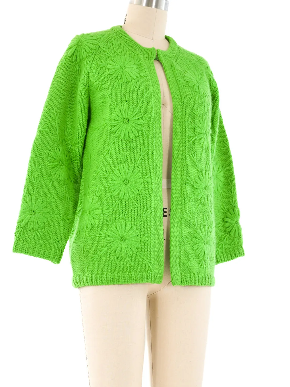 1960's Green Knit Cardigan