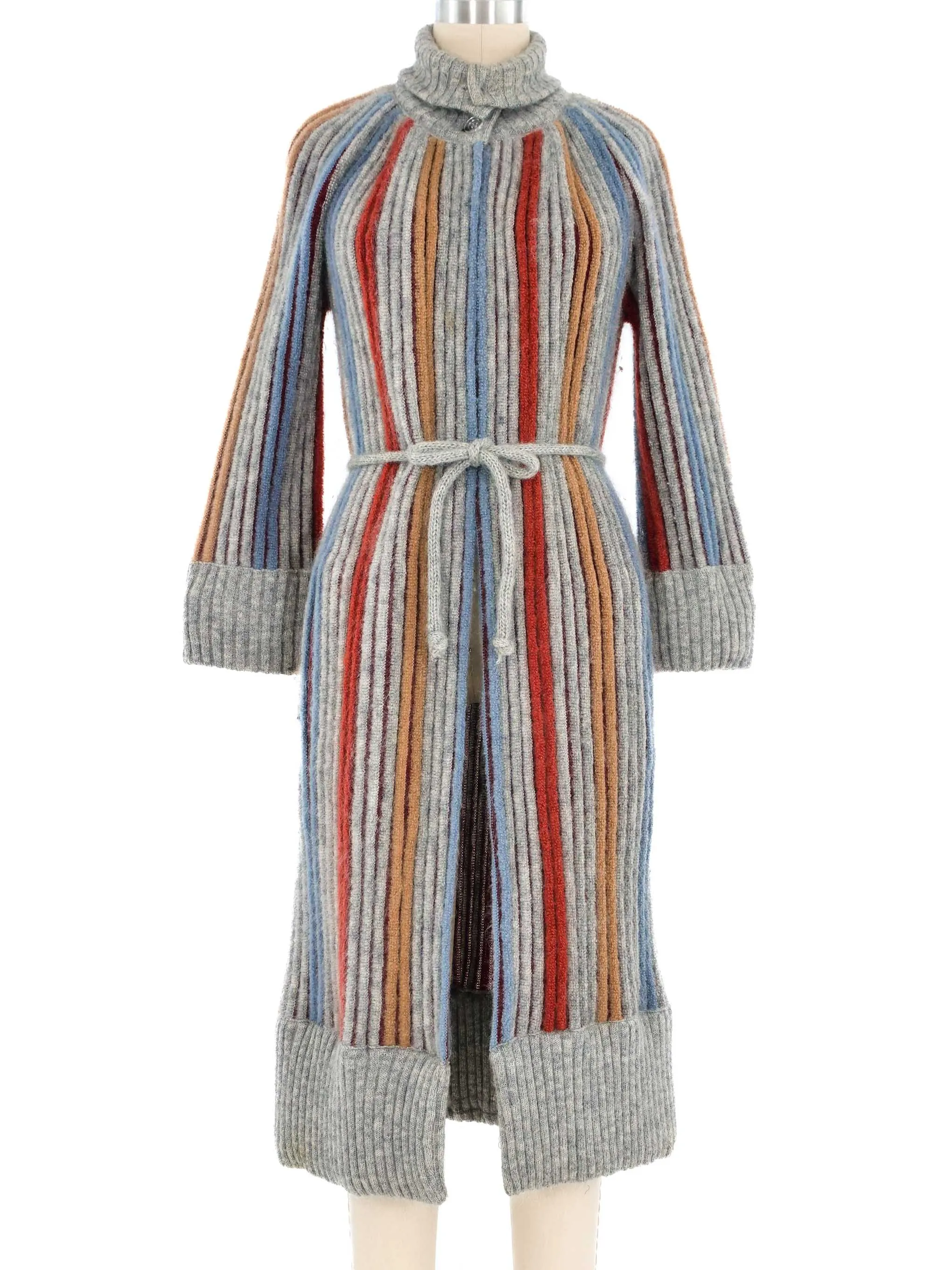 1968 Missoni Ribbed Knit Cardigan And Beanie Ensemble