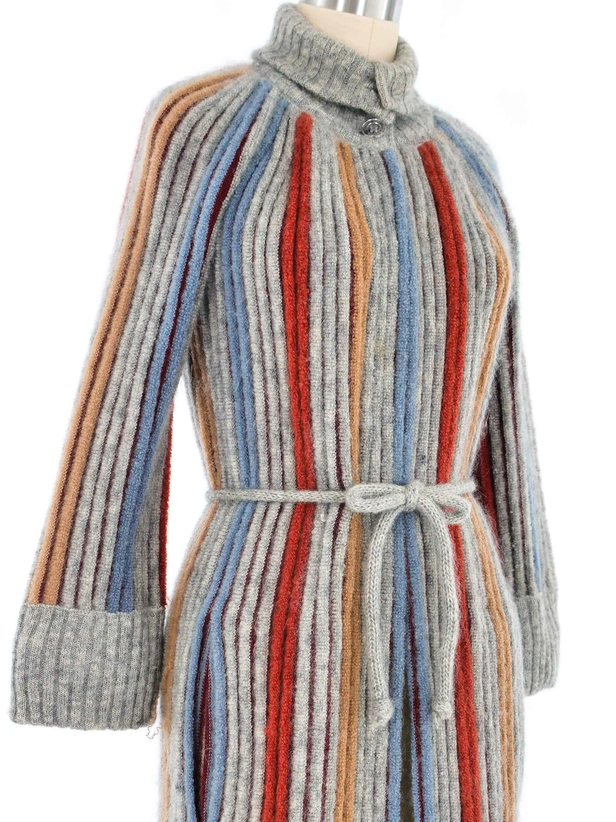 1968 Missoni Ribbed Knit Cardigan And Beanie Ensemble