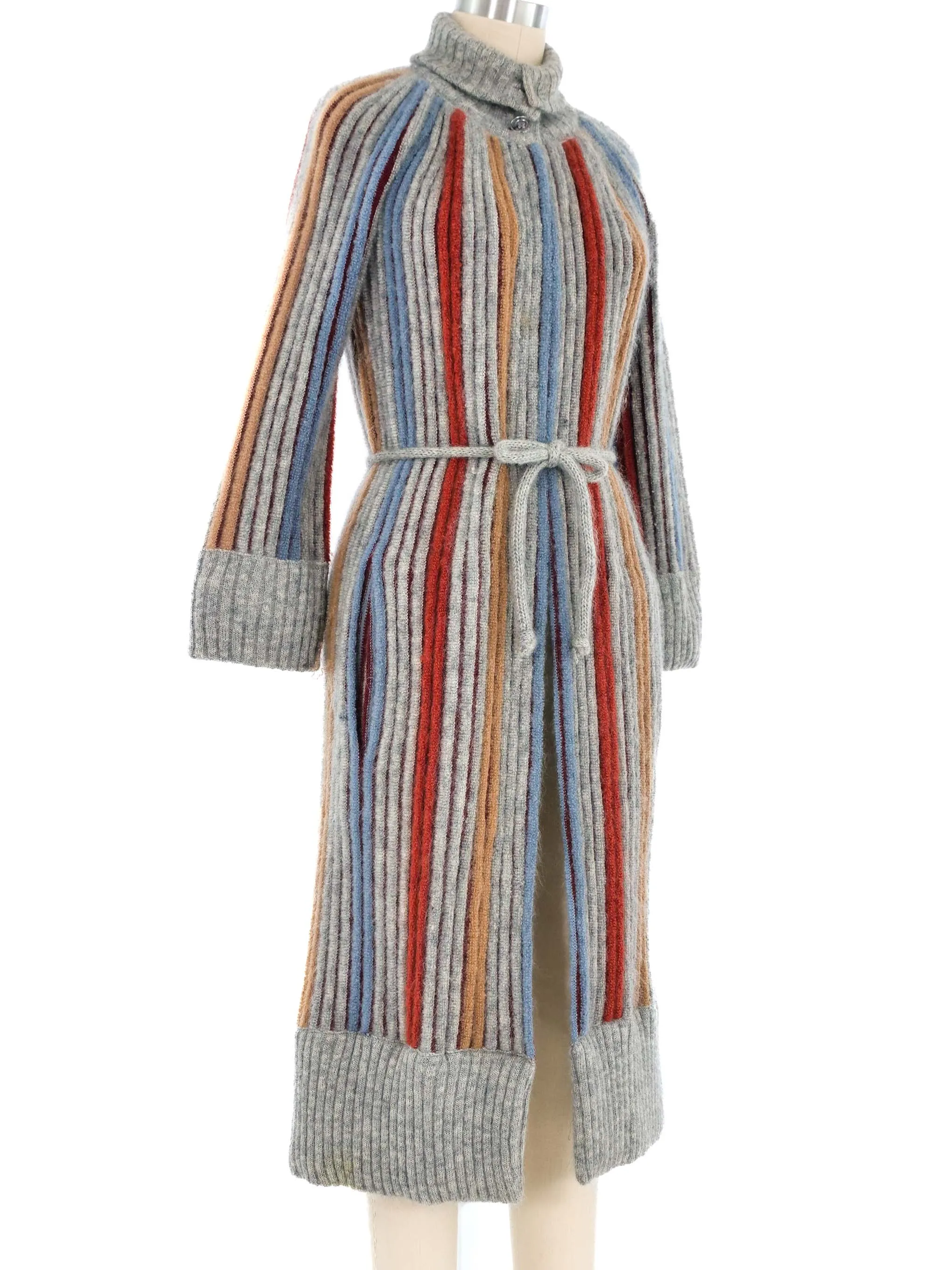 1968 Missoni Ribbed Knit Cardigan And Beanie Ensemble