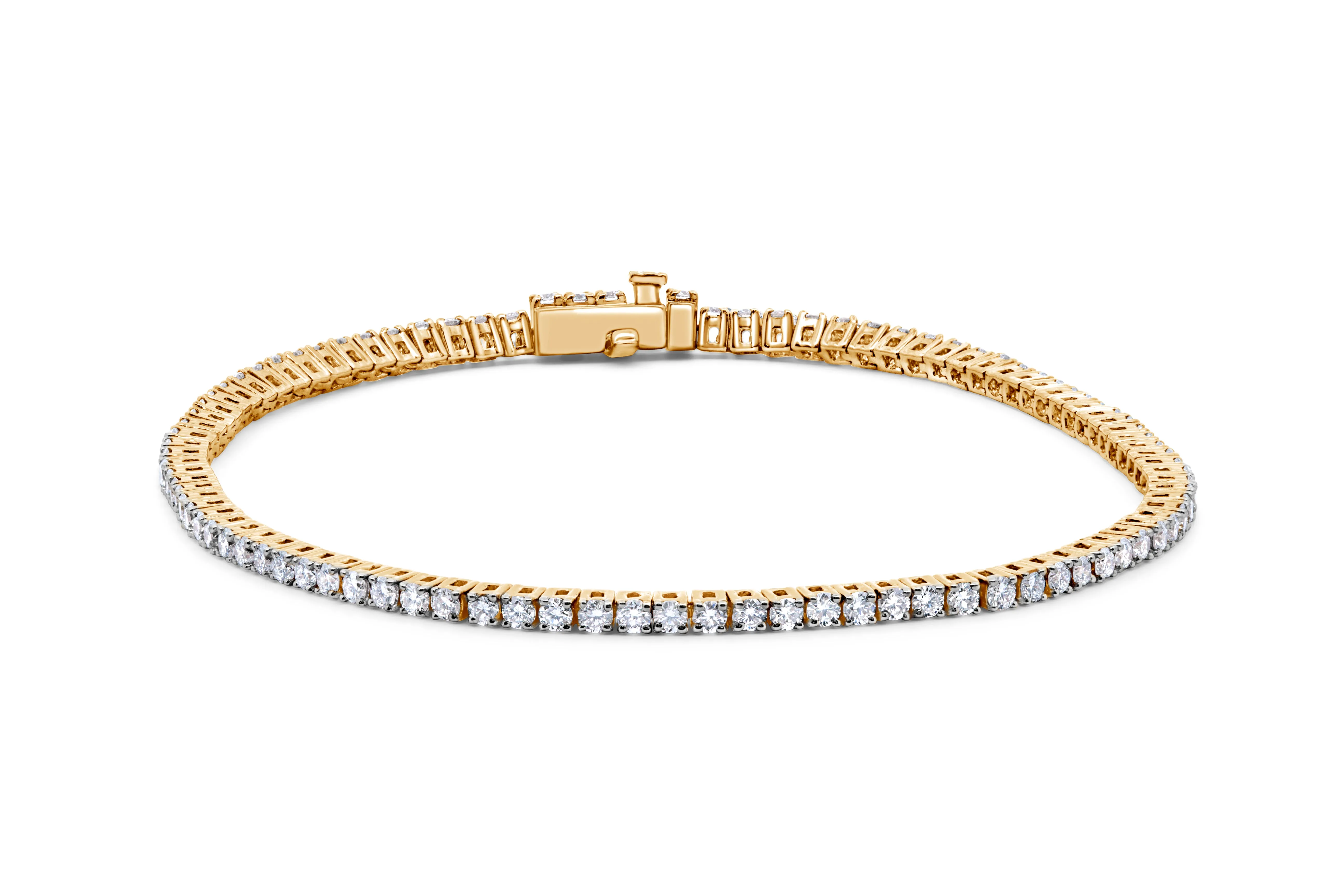 2.01CTW Yellow Gold Lab Grown Diamond Tennis Bracelet