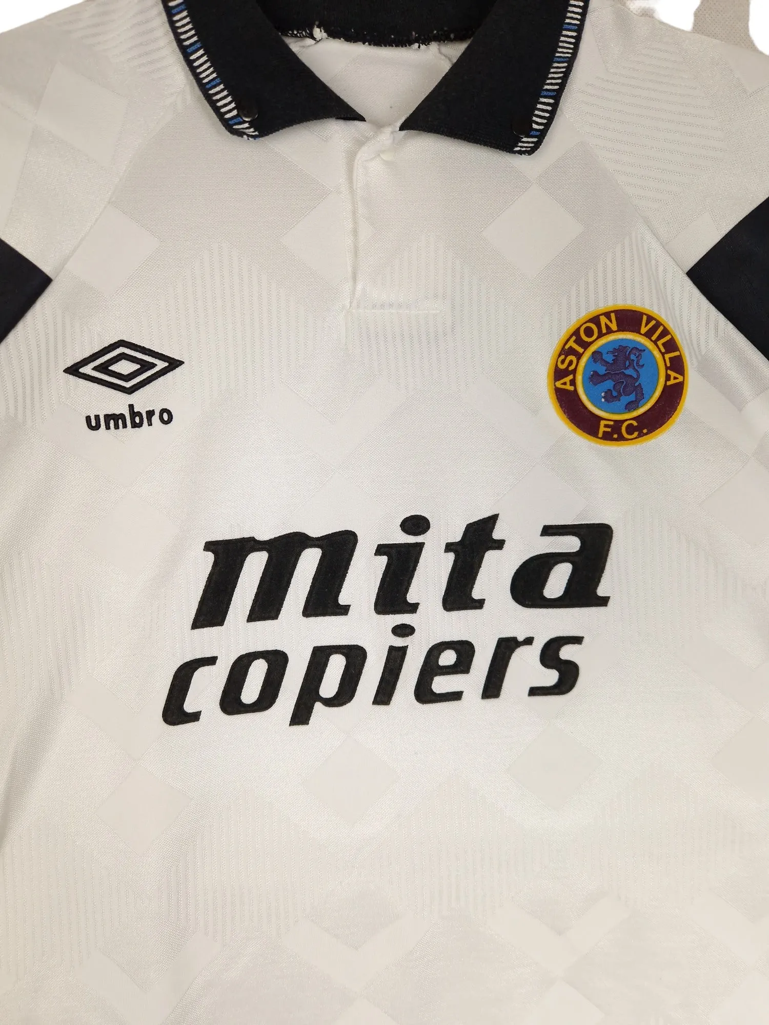 90/93 Umbro Aston Villa Mita Copiers Away Football Shirt - Size Large