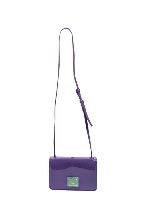 Acne studio - Purple w/ Green Face Patch Patent Leather Crossbody Bag