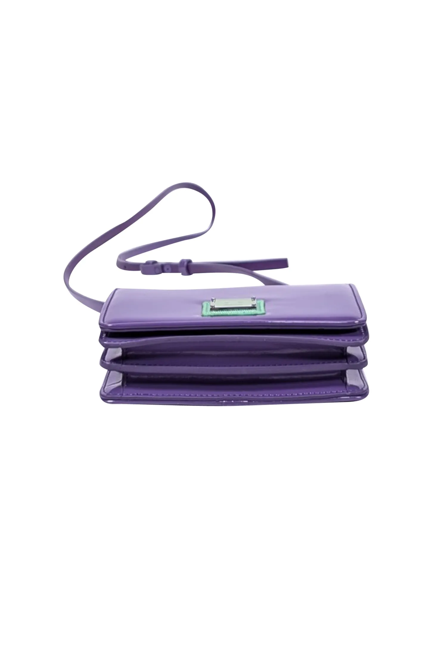 Acne studio - Purple w/ Green Face Patch Patent Leather Crossbody Bag