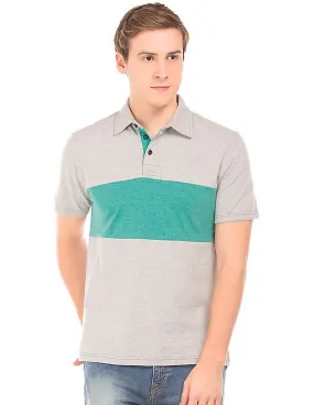 Aeropostale Colour Block Heathered Polo Shirt