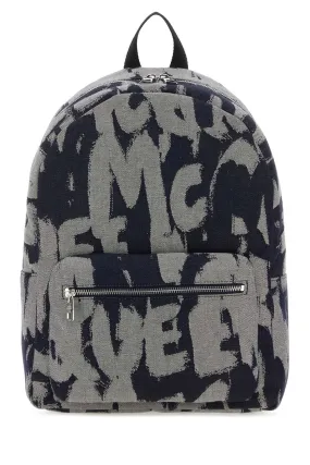 Alexander Mcqueen Embroidered Fabric Mc Queen Graffiti Backpack