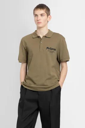 alexander mcqueen graffiti logo polo shirt