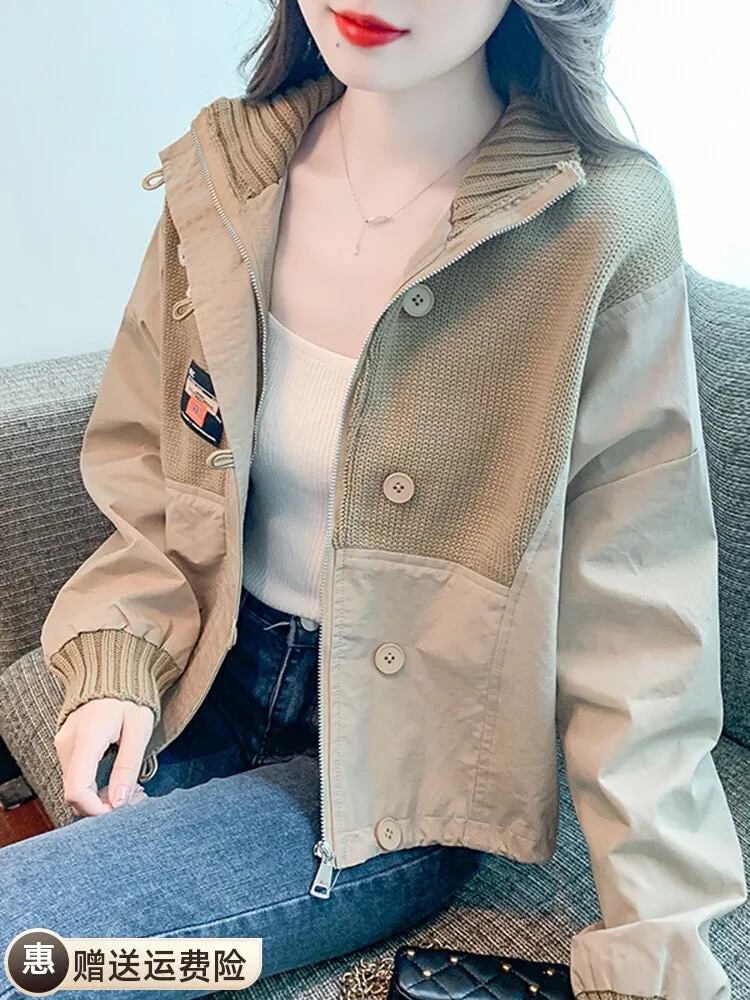 American retro baseball uniform jacket for women autumn and winter 2024 winter new fashion splicing temperament hot style outer 