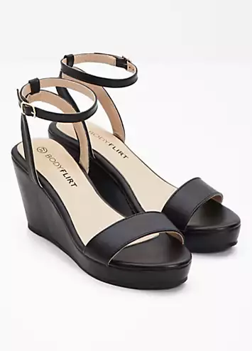 Ankle Strap Open Toe Wedge Sandals by bonprix | Look Again