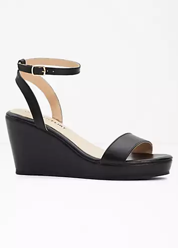 Ankle Strap Open Toe Wedge Sandals by bonprix | Look Again