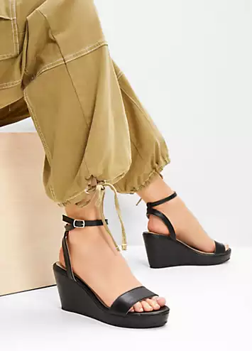 Ankle Strap Open Toe Wedge Sandals by bonprix | Look Again