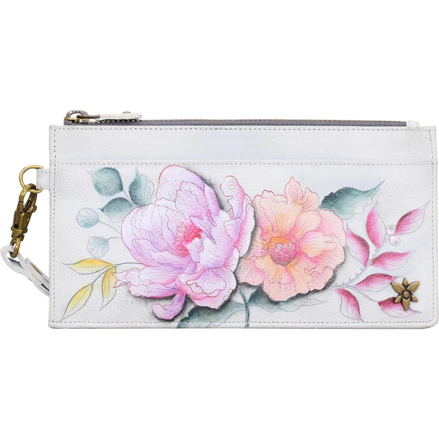 Anuschka Clutch Wristlet Organizer Bel Fiori Leather