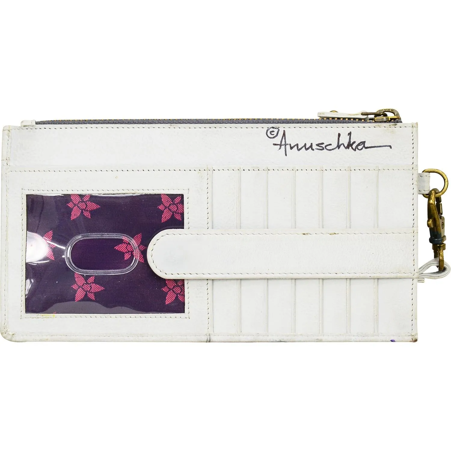 Anuschka Clutch Wristlet Organizer Bel Fiori Leather