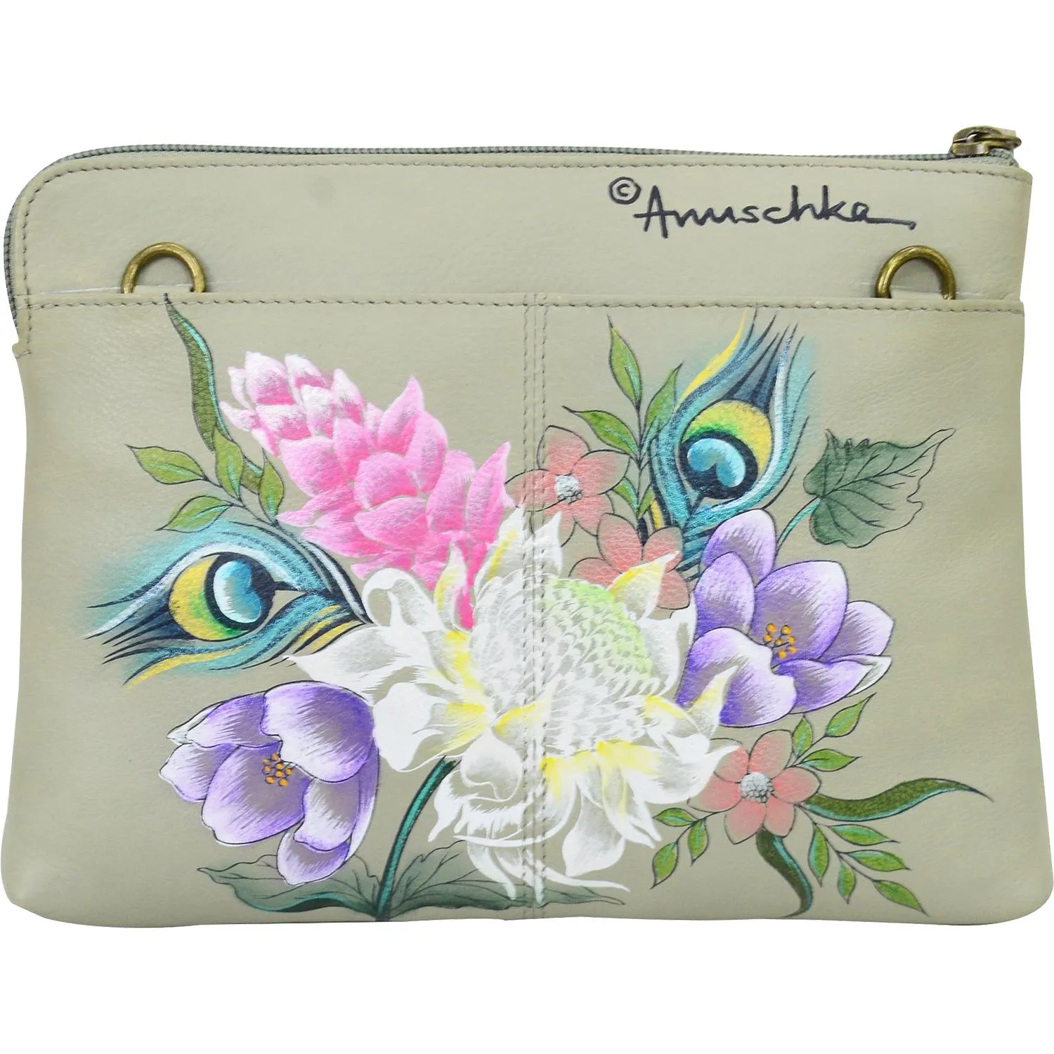 Anuschka Three-In-One Clutch Regal Peacock Leather