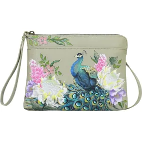 Anuschka Three-In-One Clutch Regal Peacock Leather