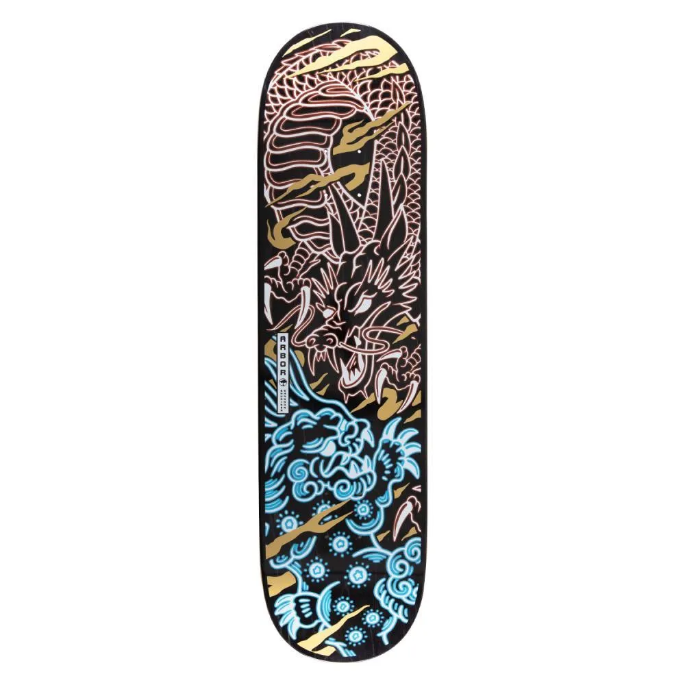 Arbor Skateboard Deck Shuriken 8.25 Dragon Foo Multi 8.25