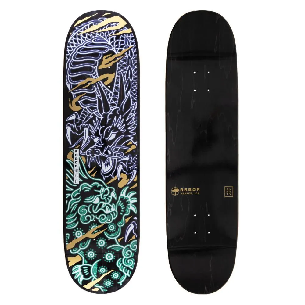 Arbor Skateboard Deck Shuriken 8.5 Dragon Foo Multi 8.5