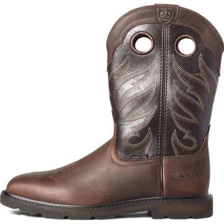 Ariat Groundbreaker Men's Steel Toe Pull-On Western Work Boot