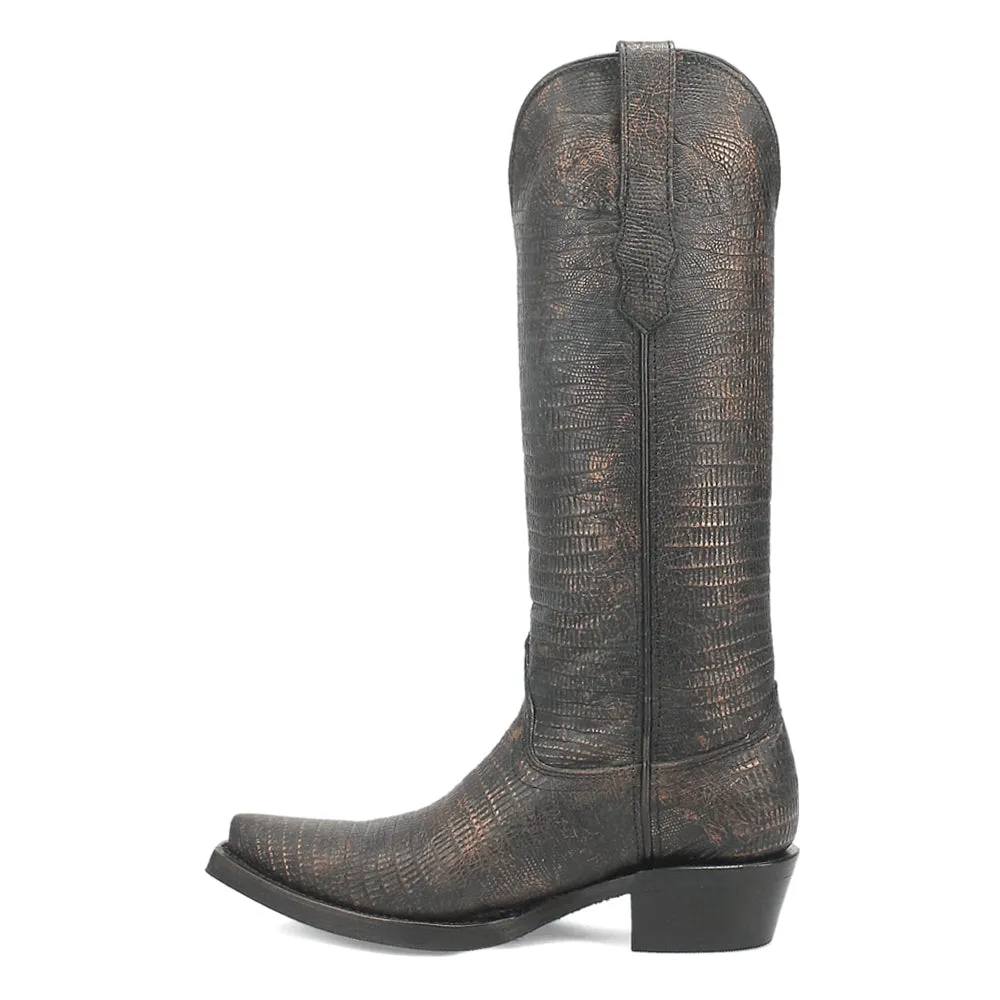 Athena Lizard Print Snip Toe Cowboy Boots