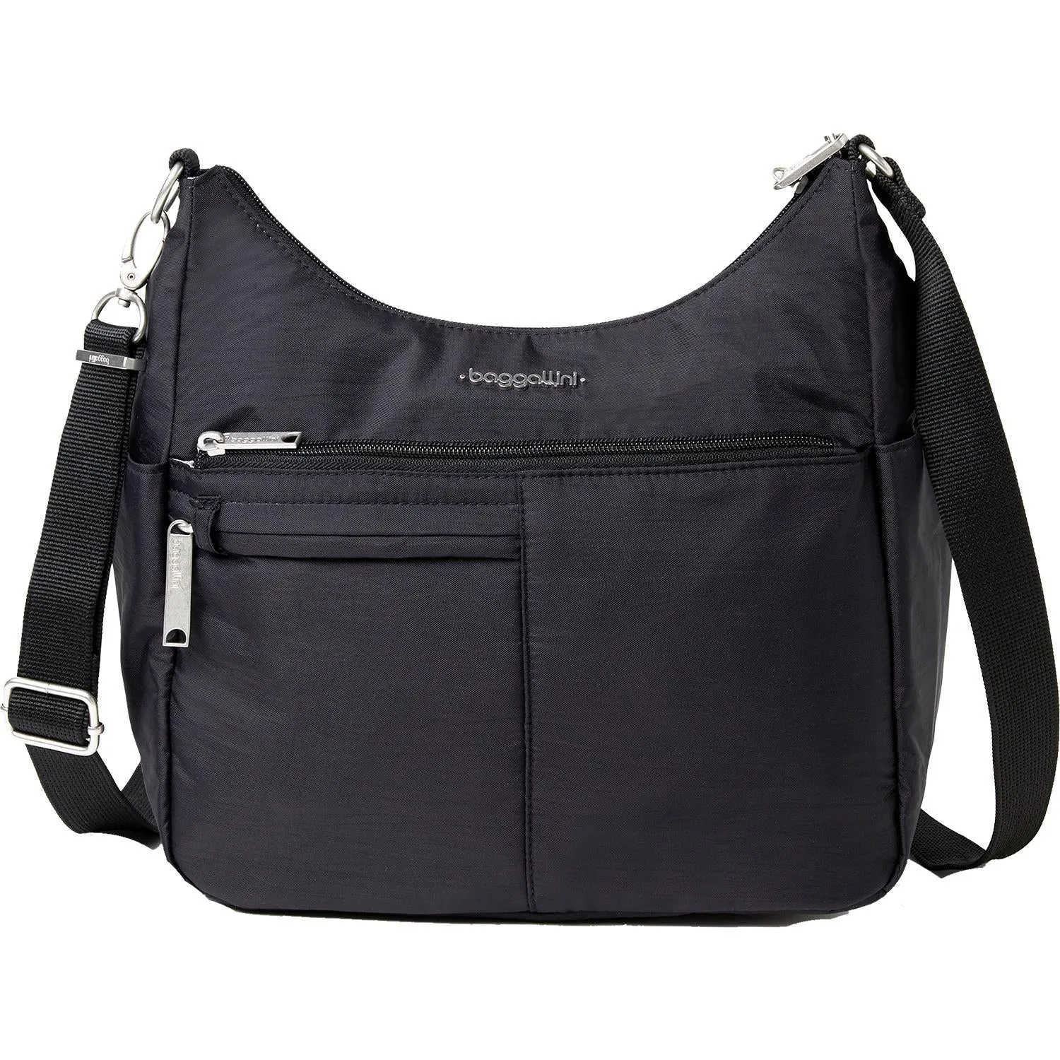 Baggallini Anti-Theft Free Time Crossbody Bag Black Nylon