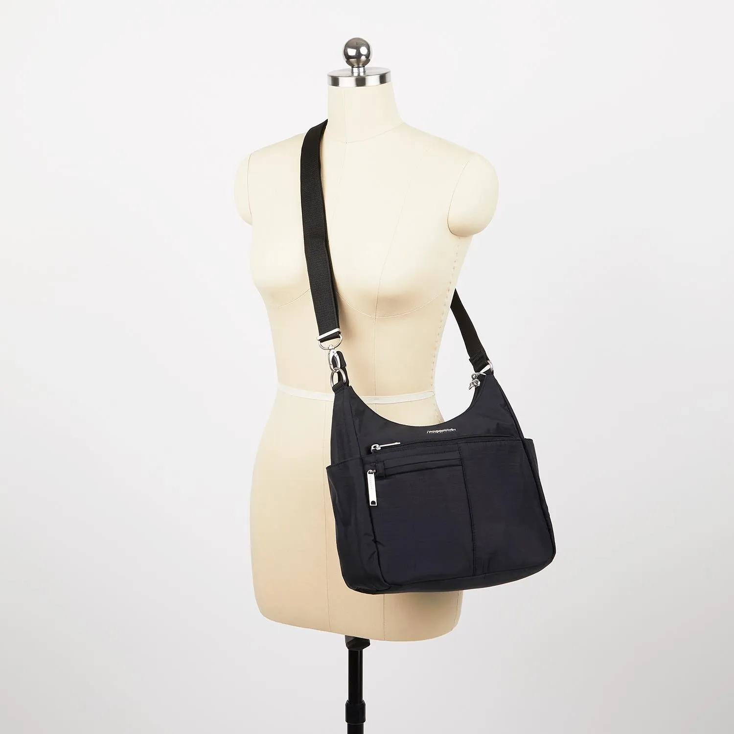 Baggallini Anti-Theft Free Time Crossbody Bag Black Nylon