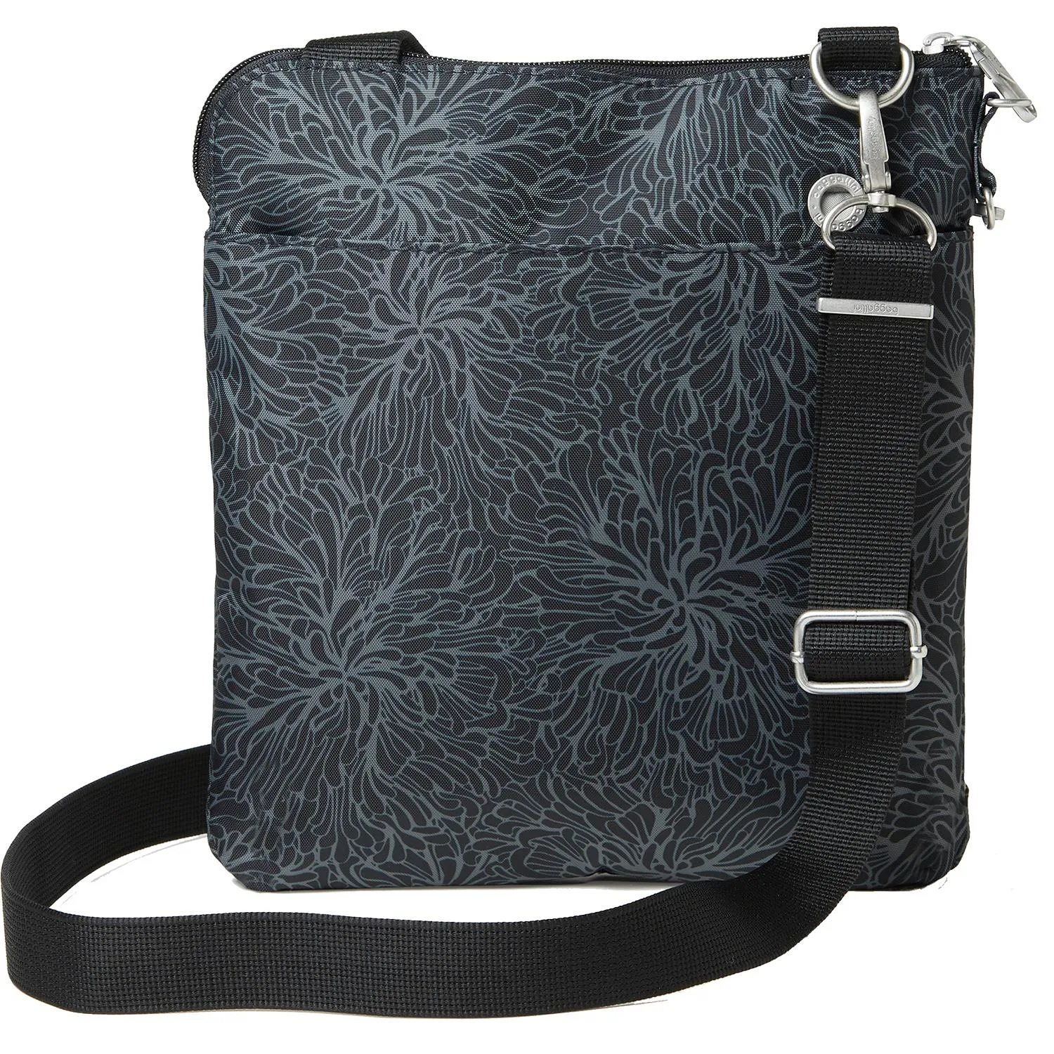 Baggallini Anti-Theft Harbor Crossbody Bag Midnight Blossom Nylon