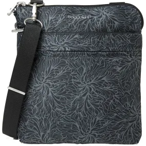 Baggallini Anti-Theft Harbor Crossbody Bag Midnight Blossom Nylon