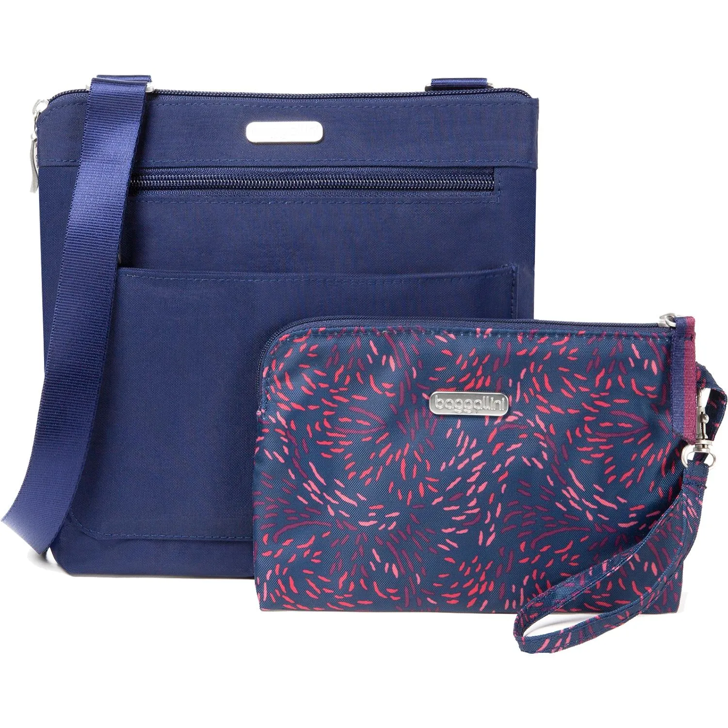 Baggallini Peek-A-Boo Crossbody Bag Navy/Firework Nylon