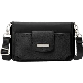 Baggallini RFID Phone Wallet Crossbody Bag Black Nylon