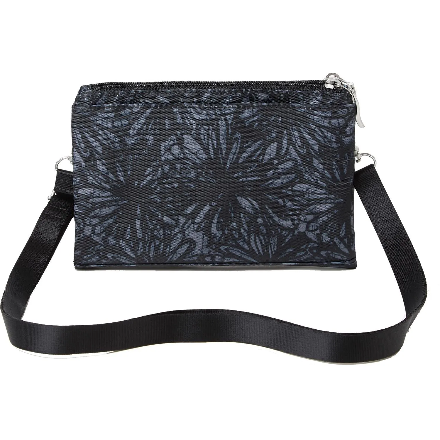 Baggallini Subway Small Crossbody Bag Onyx Floral Nylon