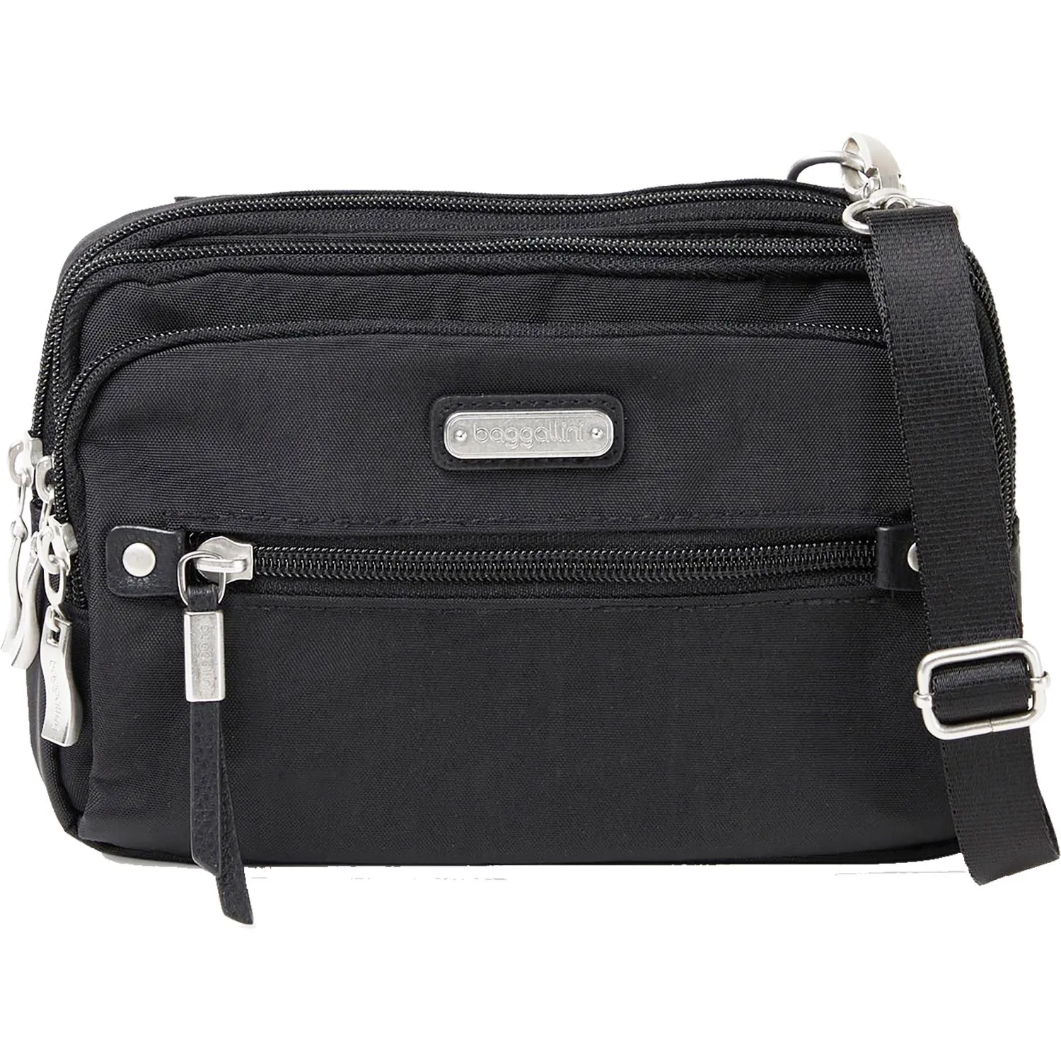 Baggallini Time Zone RFID Crossbody Bag Black Nylon