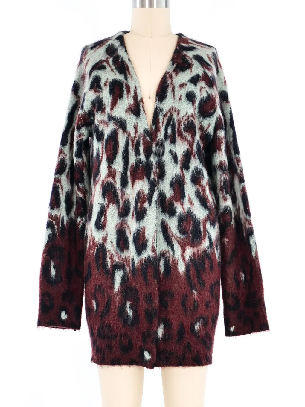 Balenciaga Leopard Spot Mohair Cardigan