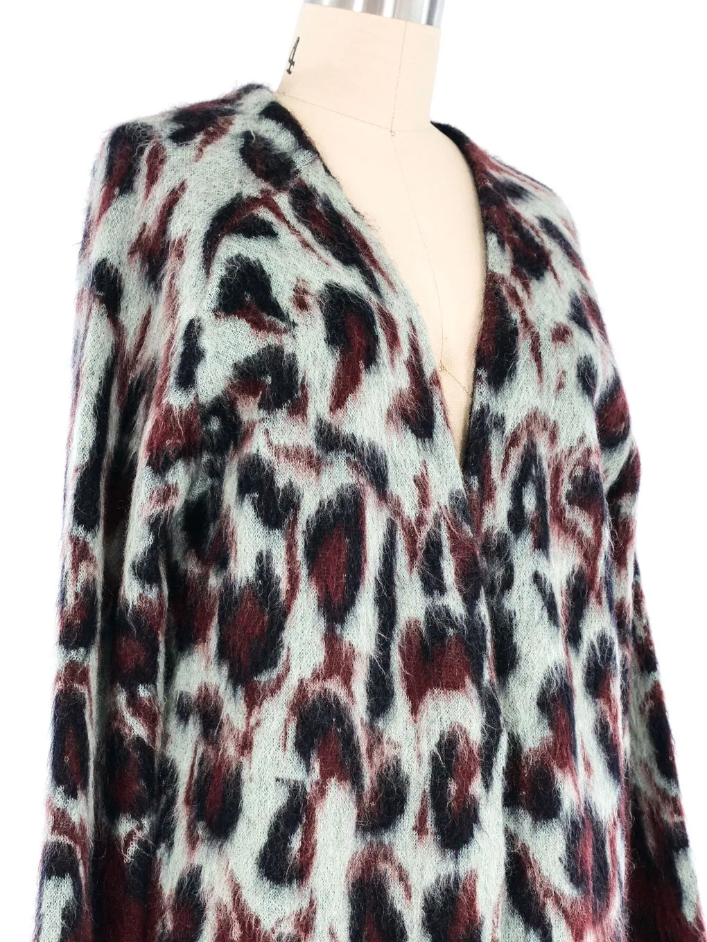 Balenciaga Leopard Spot Mohair Cardigan