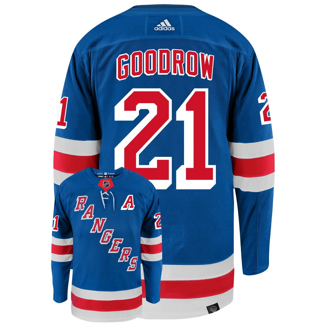 Barclay Goodrow New York Rangers Adidas Primegreen Authentic NHL Hockey Jersey     