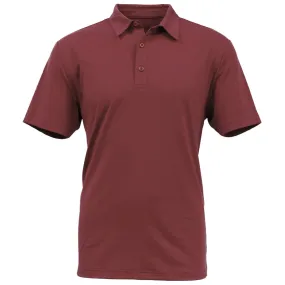 BAW Men's Maroon Solid Spandex Polo