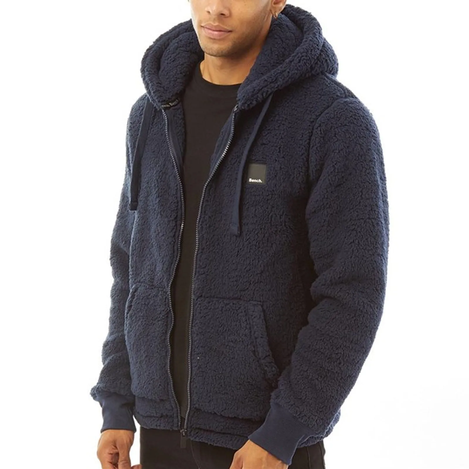 Bench Mens Tommy Borg Full Zip Teddy Bear Fleece Hoodie