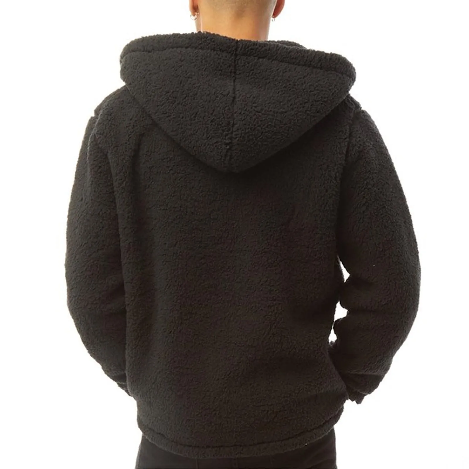 Bench Mens Tommy Borg Full Zip Teddy Bear Fleece Hoodie