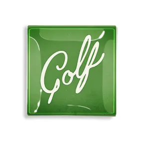 ----------Ben's Garden Golf Script Decoupage Glass Tray---------