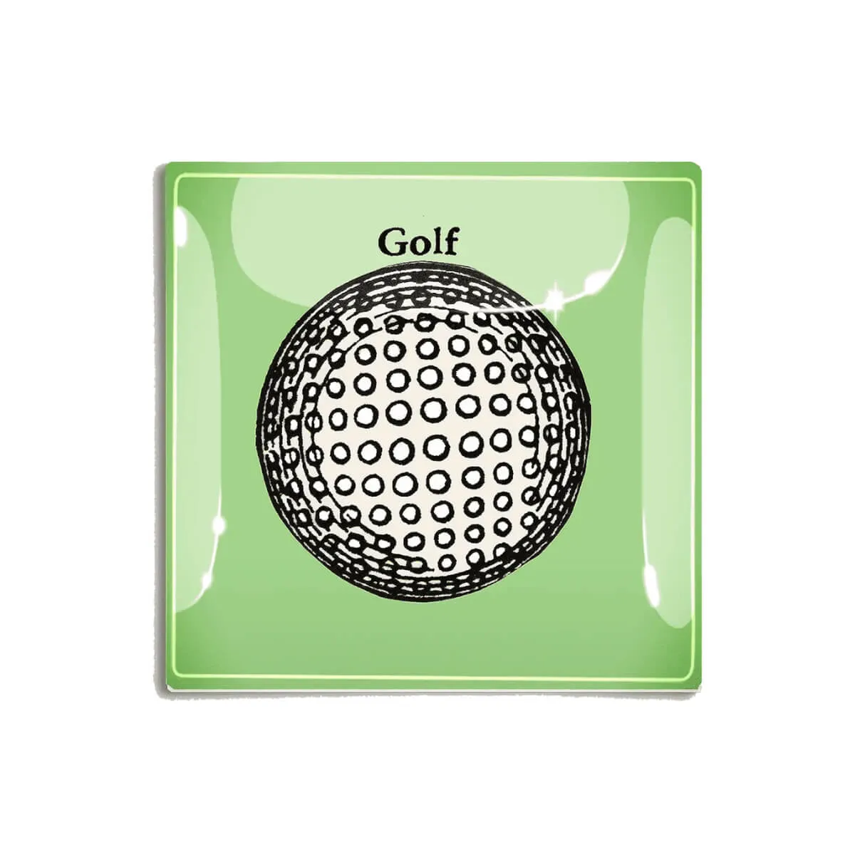 ----------Ben's Garden Hole In One Golf Ball Decoupage Glass Tray---------