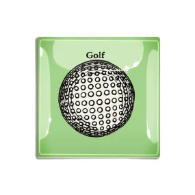 ----------Ben's Garden Hole In One Golf Ball Decoupage Glass Tray---------