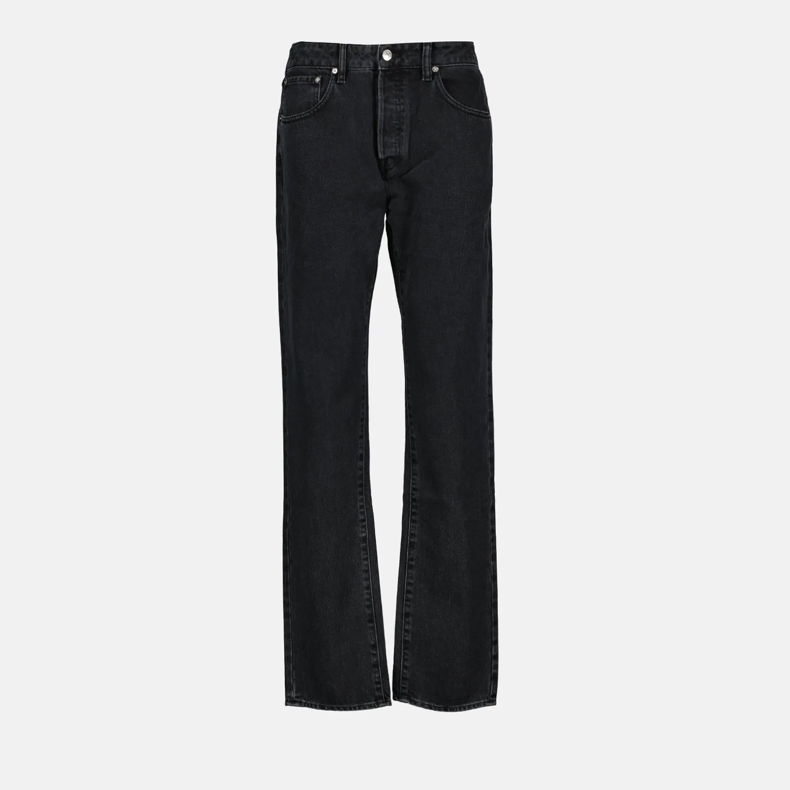 Black Denim Straight Jeans