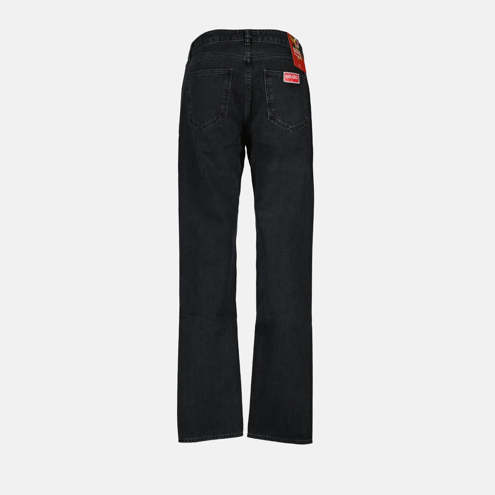 Black Denim Straight Jeans