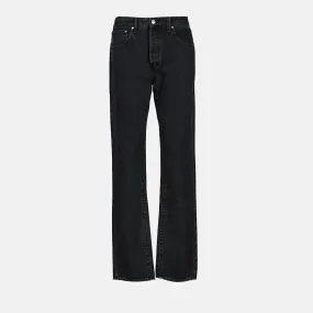 Black Denim Straight Jeans