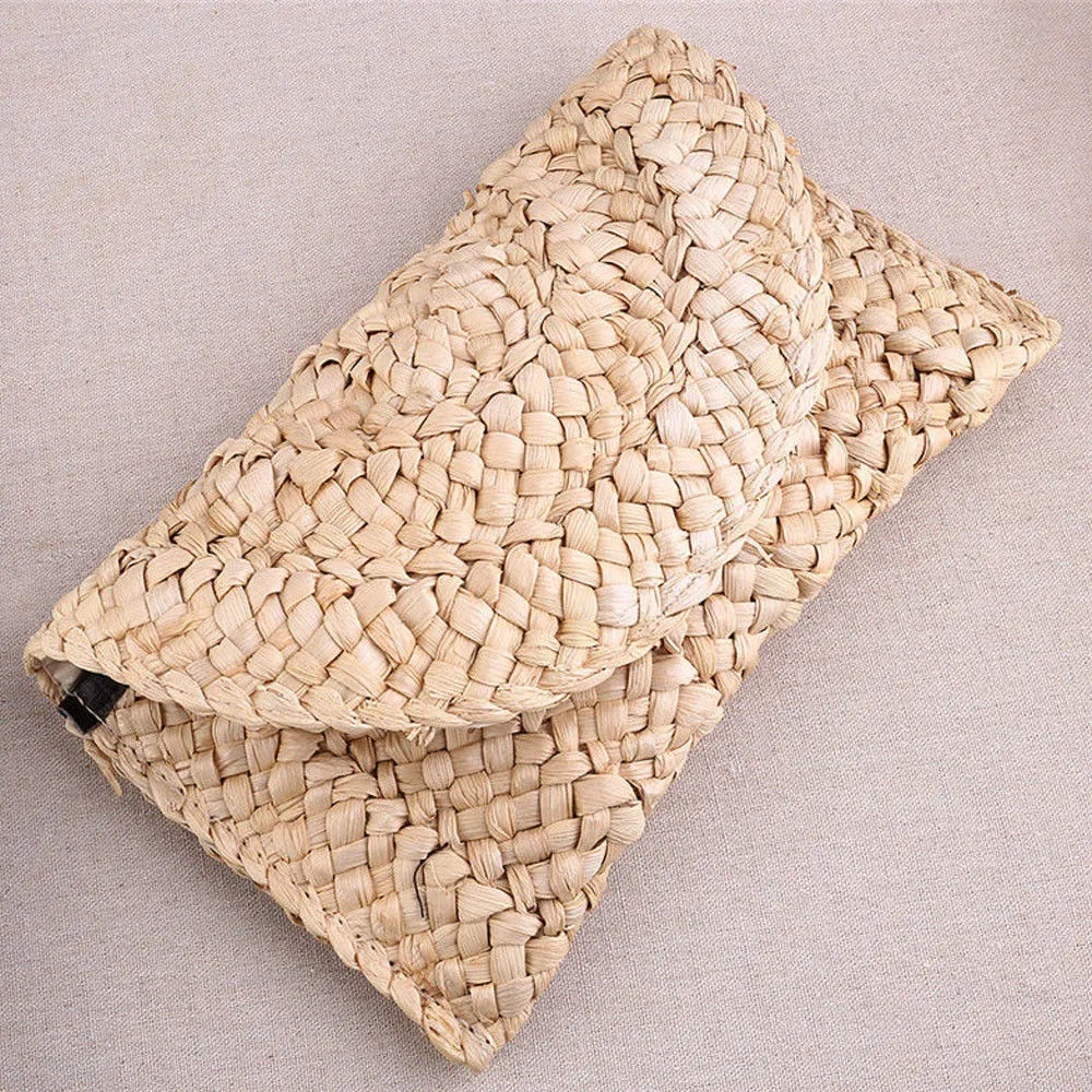 Bohemian Straw Clutch