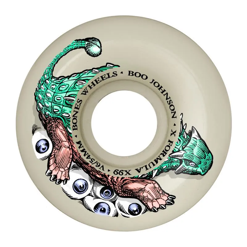 Bones Skateboard Wheels Boo Johnson Dino-Sortas 99A V6 Widecut 56mm