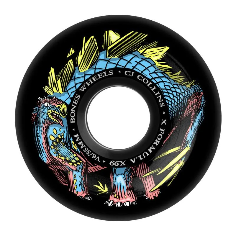 Bones Skateboard Wheels CJ Collins Dino-Sortas 99A V6 Widecut Black 55mm